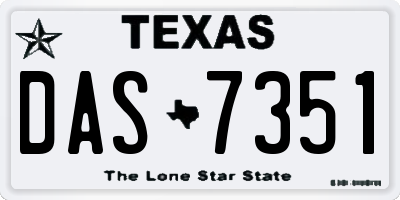 TX license plate DAS7351