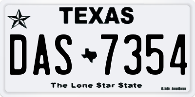 TX license plate DAS7354