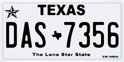 TX license plate DAS7356