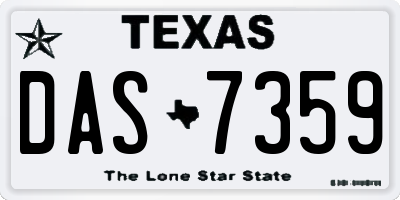 TX license plate DAS7359