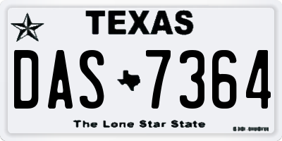 TX license plate DAS7364