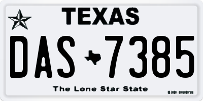 TX license plate DAS7385