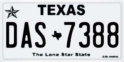 TX license plate DAS7388