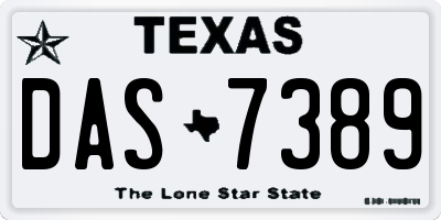 TX license plate DAS7389