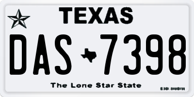 TX license plate DAS7398