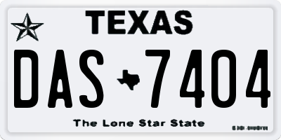 TX license plate DAS7404