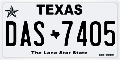 TX license plate DAS7405