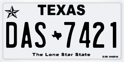 TX license plate DAS7421