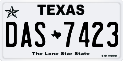 TX license plate DAS7423