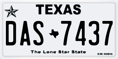 TX license plate DAS7437