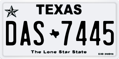 TX license plate DAS7445