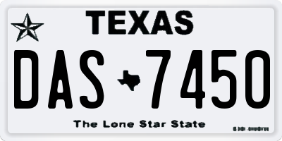TX license plate DAS7450