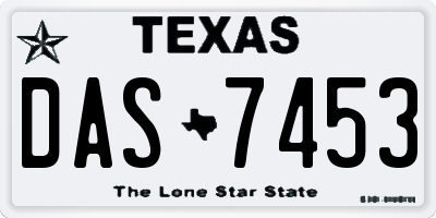 TX license plate DAS7453