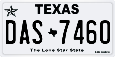 TX license plate DAS7460