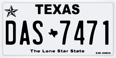 TX license plate DAS7471
