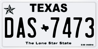 TX license plate DAS7473