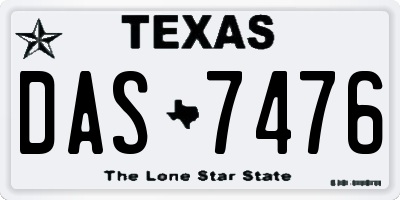 TX license plate DAS7476