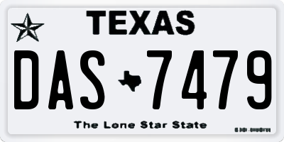 TX license plate DAS7479