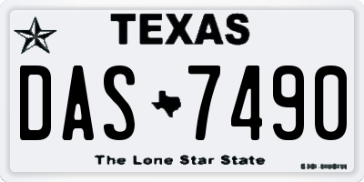 TX license plate DAS7490