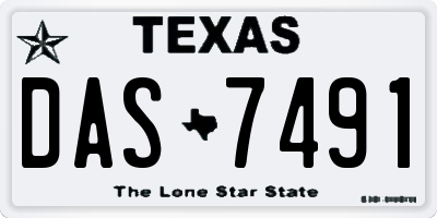 TX license plate DAS7491