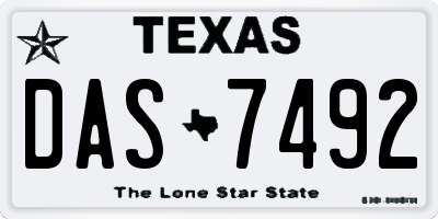 TX license plate DAS7492