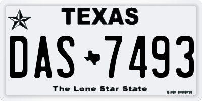 TX license plate DAS7493