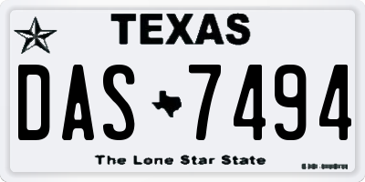 TX license plate DAS7494