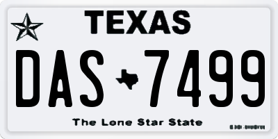 TX license plate DAS7499