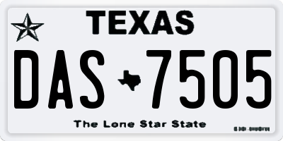 TX license plate DAS7505