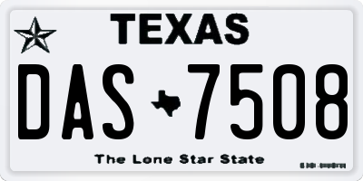 TX license plate DAS7508