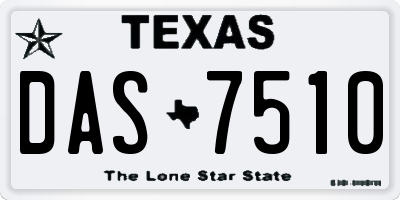 TX license plate DAS7510