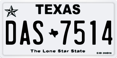 TX license plate DAS7514