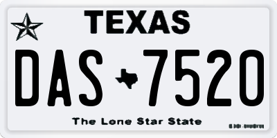 TX license plate DAS7520