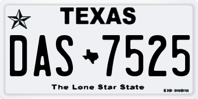 TX license plate DAS7525