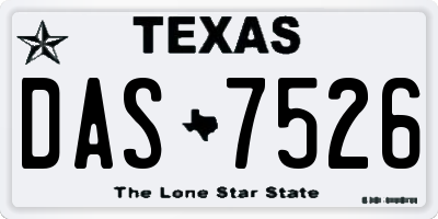TX license plate DAS7526