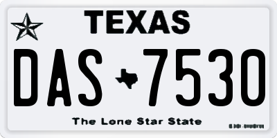TX license plate DAS7530