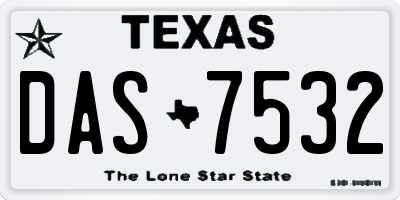 TX license plate DAS7532
