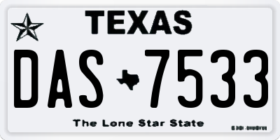 TX license plate DAS7533