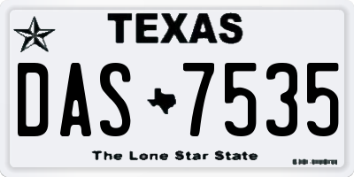 TX license plate DAS7535