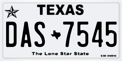 TX license plate DAS7545