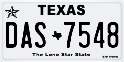 TX license plate DAS7548