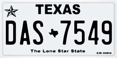 TX license plate DAS7549