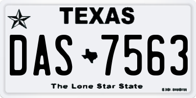 TX license plate DAS7563