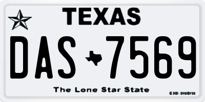 TX license plate DAS7569