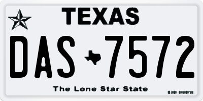 TX license plate DAS7572