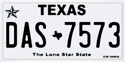 TX license plate DAS7573