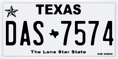 TX license plate DAS7574