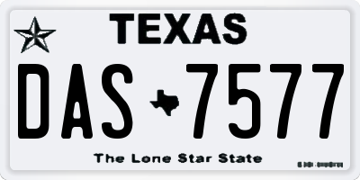 TX license plate DAS7577