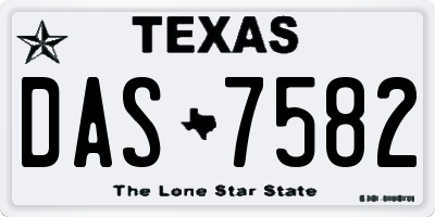 TX license plate DAS7582
