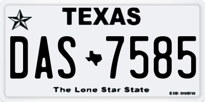 TX license plate DAS7585